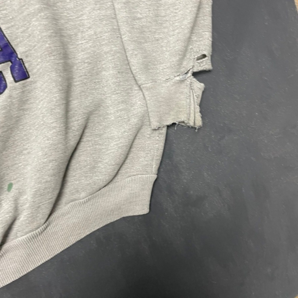 Vintage Balboa Beach Club Sweatshirt XL Gray 90s Distressed UBC - Picture 3 of 12